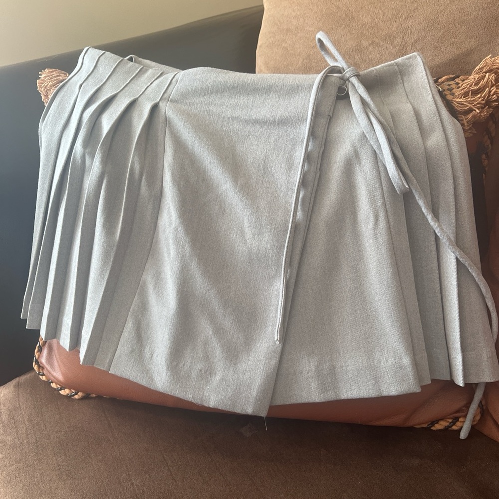 Forever 21 Wrap Front Mini Pleated Skirt